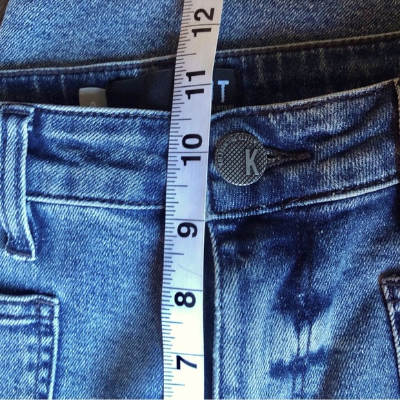 Kut from the Kloth Jeans Chrissie Cigarette Leg Raw Hem Blue Stretch Denim 28x30 - Picture 8 of 11
